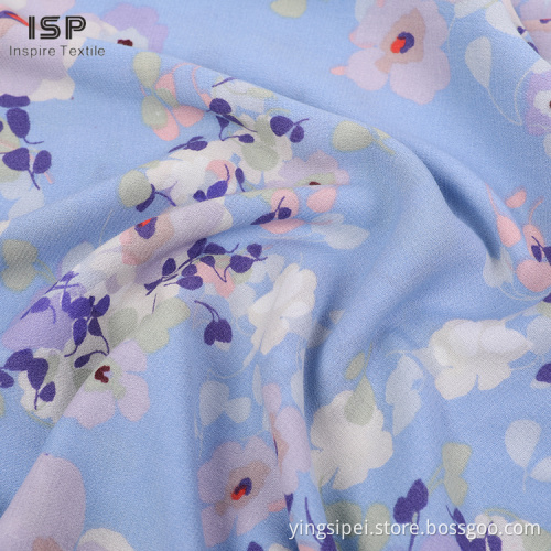 Eco Friendly Dyed Printing Clothing Crepe Fabric